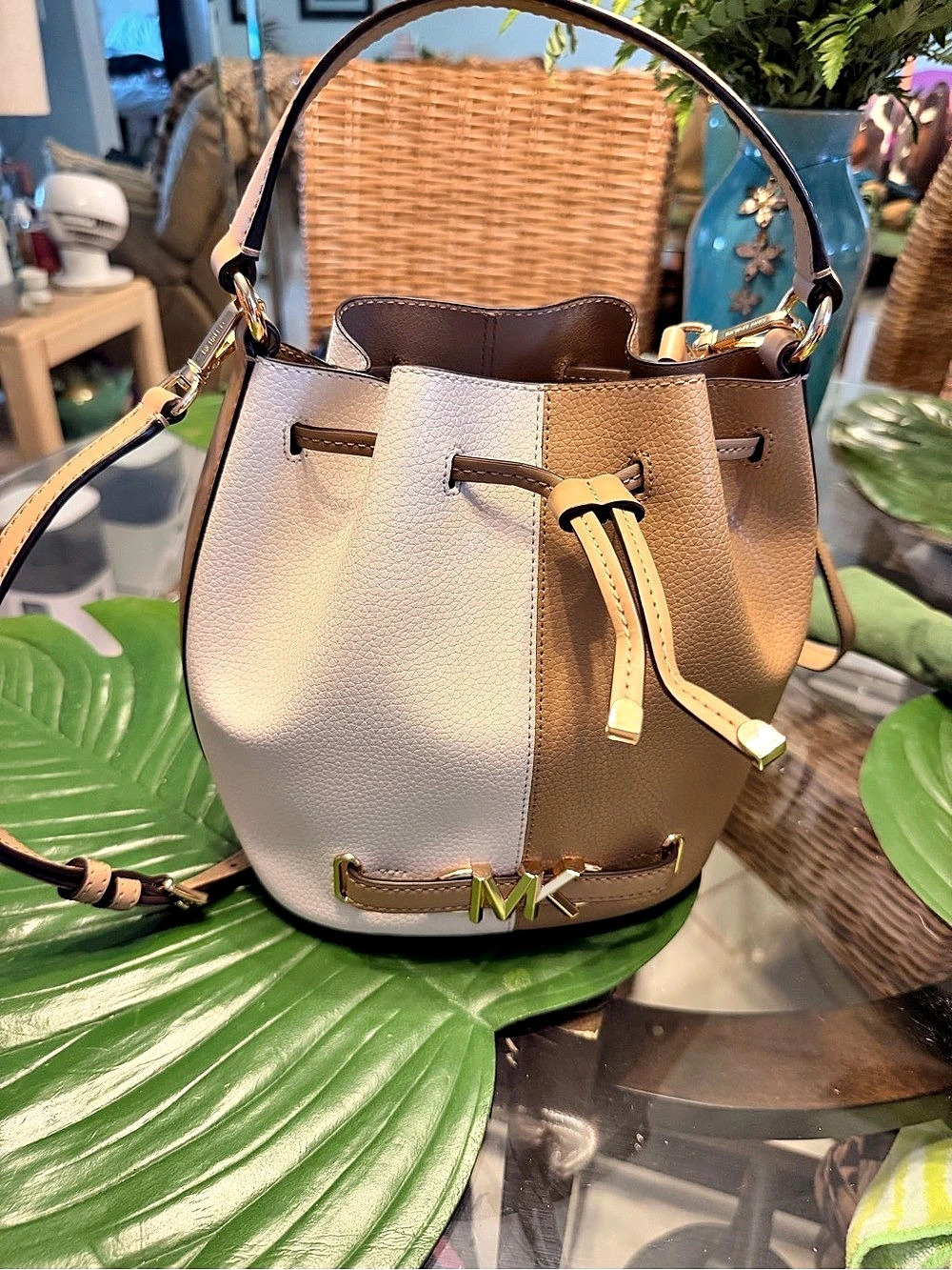 Michael Kors Color Block Bucket Shoulder Bag